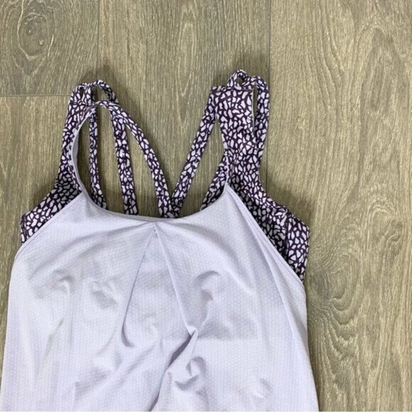 Lululemon Nouveau Limits Tank Top Lilac Miss Mosaic Lilac Deep Zinfandel Size 4 - Picture 7 of 16